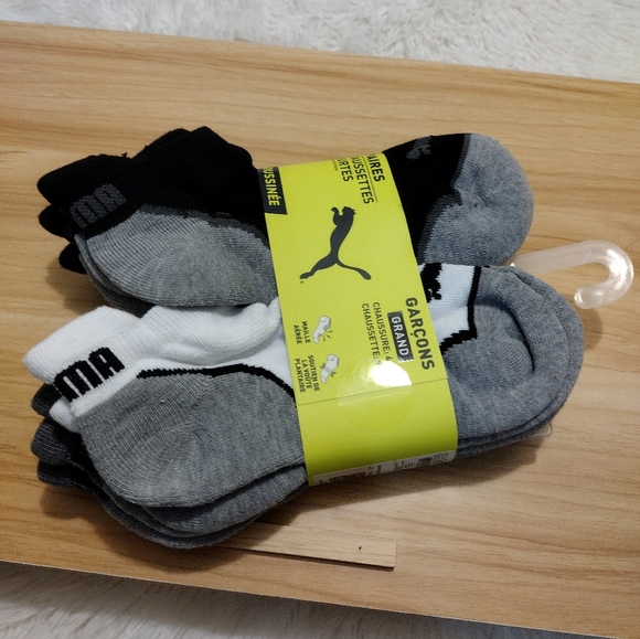 Puma Boys Low Cut Cushioned 6 Pair Multi-Pack Socks Boy Shoe Size 4-9.5 NWT - Picture 3 of 5